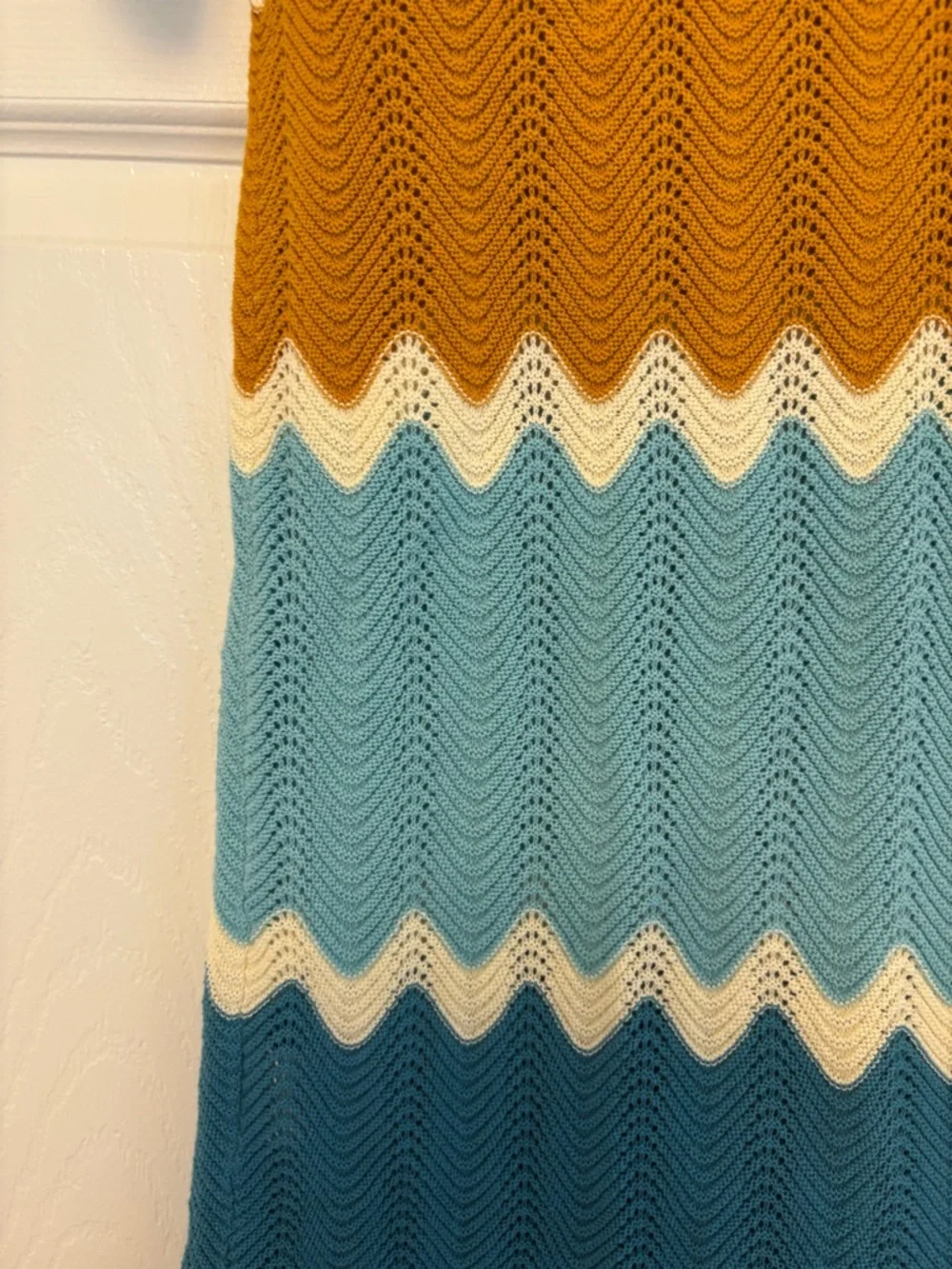 Heartloom Chevron Pointelle Knit Cardigan Sweater Multicolor Size S NWT